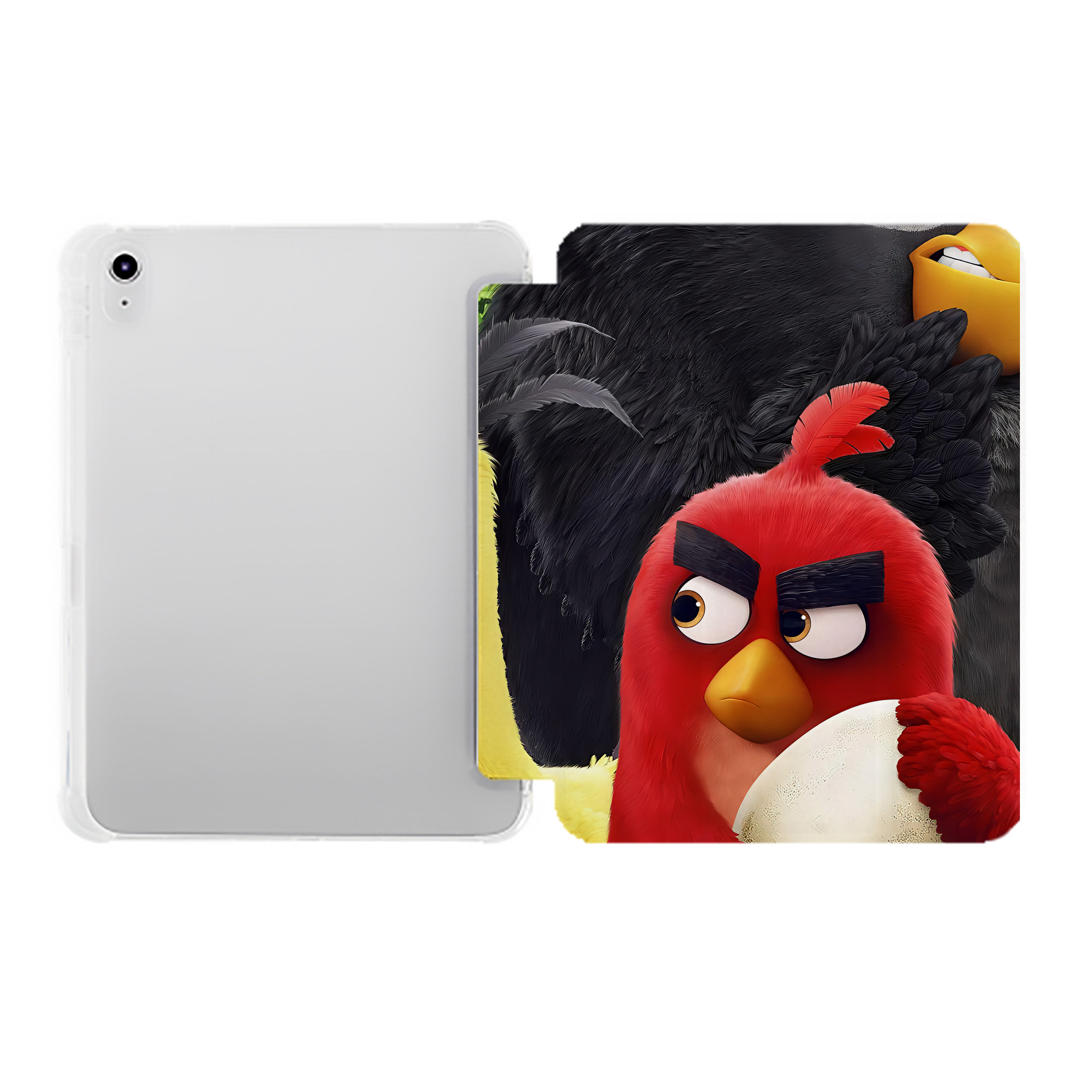 （画像用） Angry Birds アングリーバード IPad ケース ペン収納付き 三つ折りスタンド PUレザー×シリコン 対応機種9.5/10.5/10.9インチ